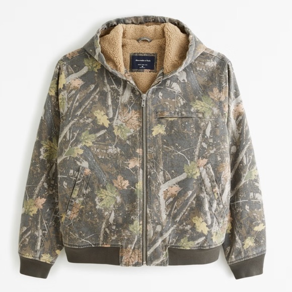 Abercrombie & Fitch Hooded Camo Bomber Jacket - Picture 2 of 2